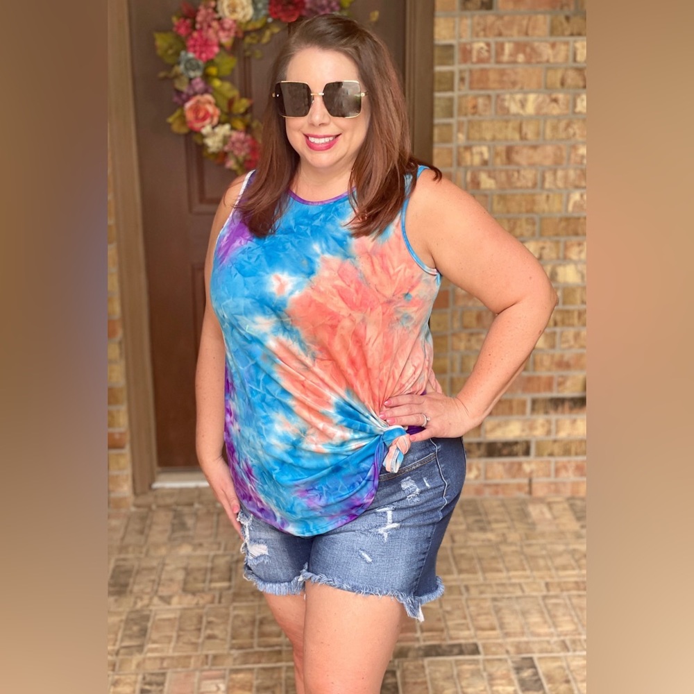 Sleeveless Tie Dye Top - plus